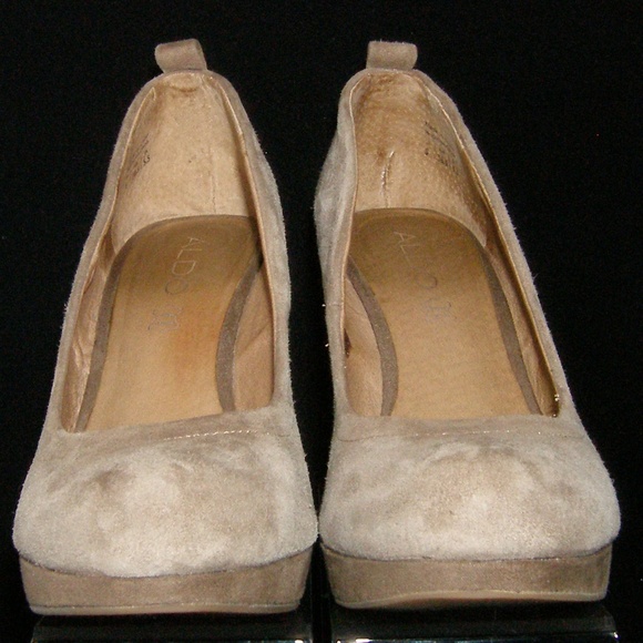ALDO Odelinia brown suede platform wedges 8 EU38.5 - Picture 2 of 8
